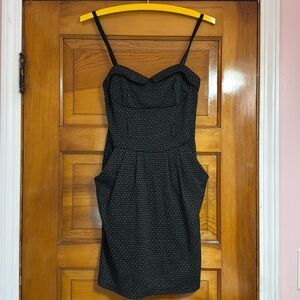 Have & Have Black Grey Sweetheart Neckline Mini Dress Junior’s Small